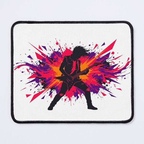 Item preview, Rock Guitarist Silhouette Abstract Electric Music Design designed and sold by UmutK.
