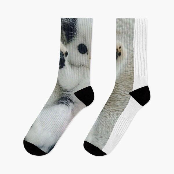 Item preview, Adorable Black & White Kitten with Tiny Paw Pads | Cute Kawaii Cat Illustration designed and sold by Jesus-istheway.