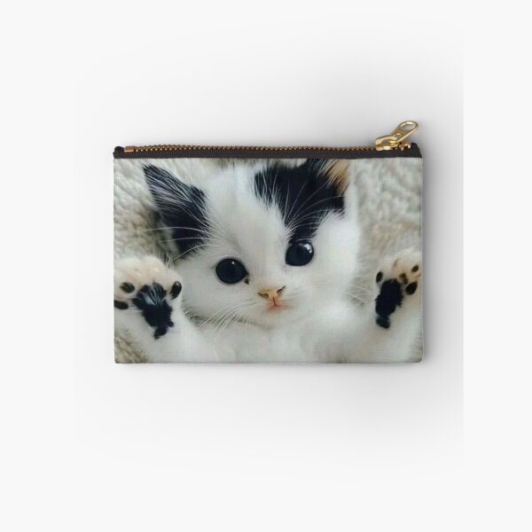 Item preview, Adorable Black & White Kitten with Tiny Paw Pads | Cute Kawaii Cat Illustration designed and sold by Jesus-istheway.