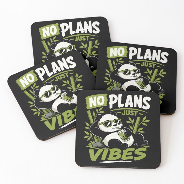 Item preview, No Plans, Just Vibes – Cool Panda Relaxation Quote designed and sold by Huddy-clothes.