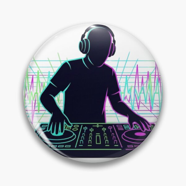Item preview, Electronic Music DJ Silhouette Cyberpunk Neon Rave Art designed and sold by UmutK.