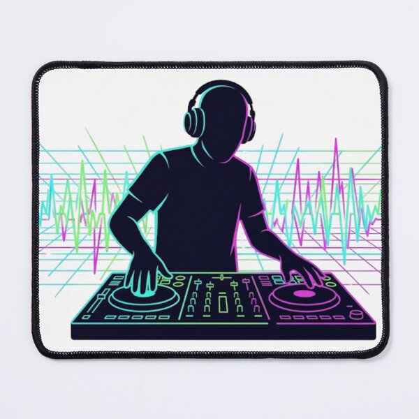 Item preview, Electronic Music DJ Silhouette Cyberpunk Neon Rave Art designed and sold by UmutK.