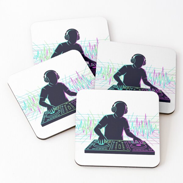 Item preview, Electronic Music DJ Silhouette Cyberpunk Neon Rave Art designed and sold by UmutK.