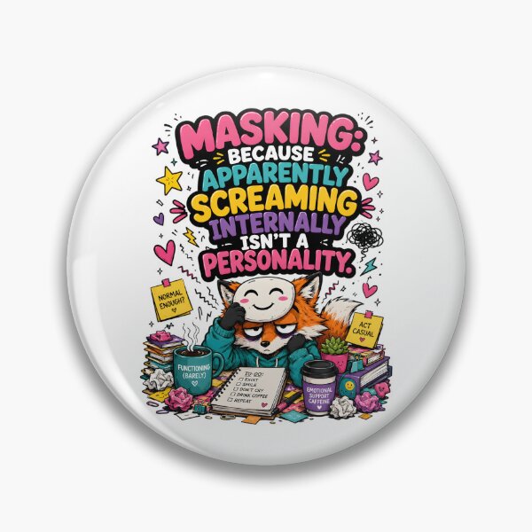Item preview, Masking Because Screaming Internally Fox designed and sold by KXDigitalStudio.