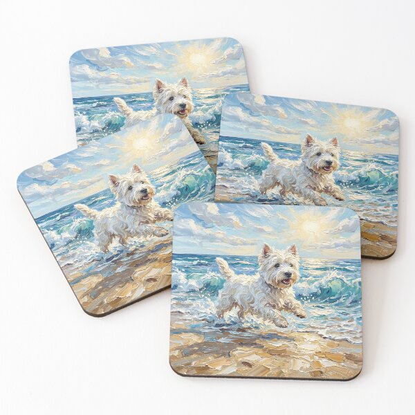 Item preview, Beach Days - Frolicking Westie designed and sold by AjaTrier.