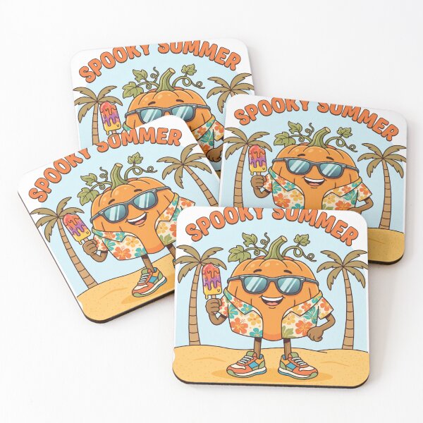 Item preview, Spooky Summer Pumpkin Beach Vacation Art designed and sold by Retro Rascals Co..