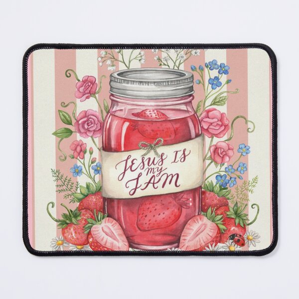 Item preview, Funny Jesus Is My Jam Cute Christian Strawberry Girly designed and sold by Dabbing Turtle Designs.