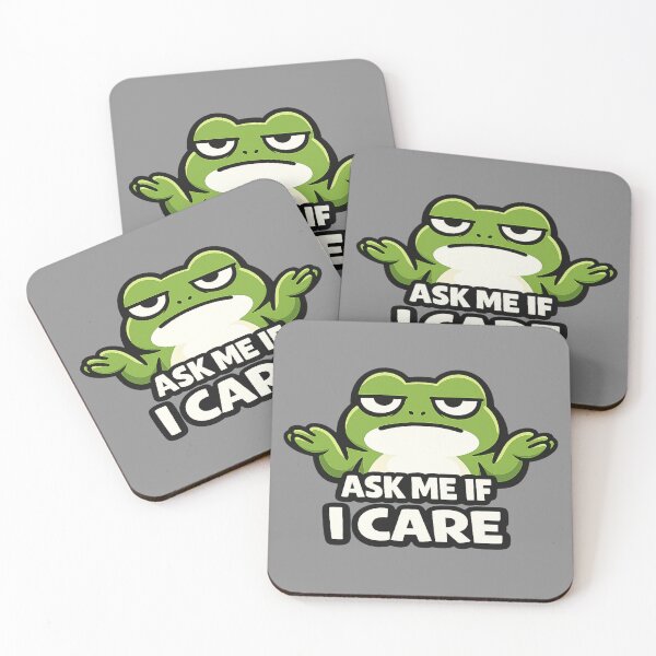Item preview, Funny Frog Ask Me If I Care Sticker | Sarcastic Frog Meme designed and sold by Moss & Mellow.