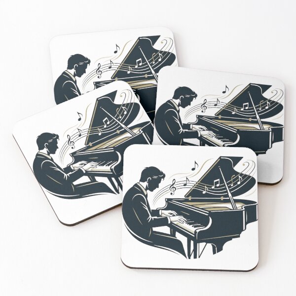 Item preview, Classical Pianist Grand Piano Silhouette Minimalist Art designed and sold by UmutK.
