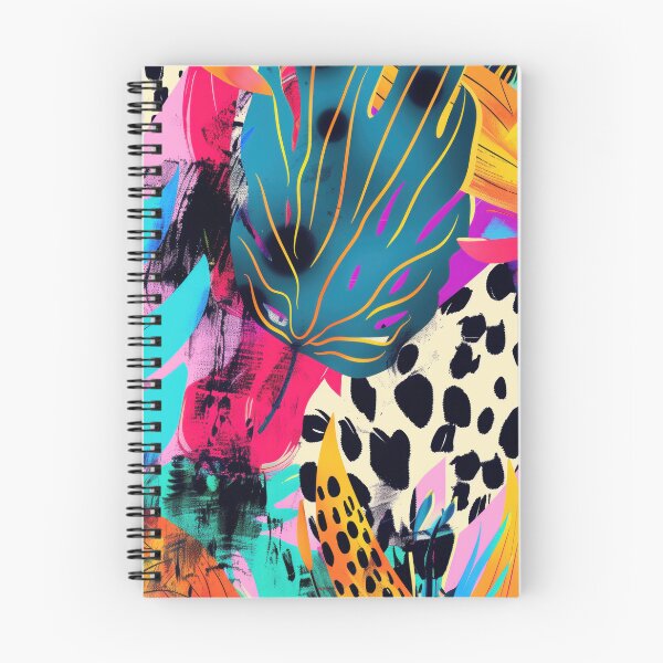 Item preview, Abstract illustration with tropical leaves, leopard print and abstract shapes in vibrant colors. 	 designed and sold by Soft Oddity.