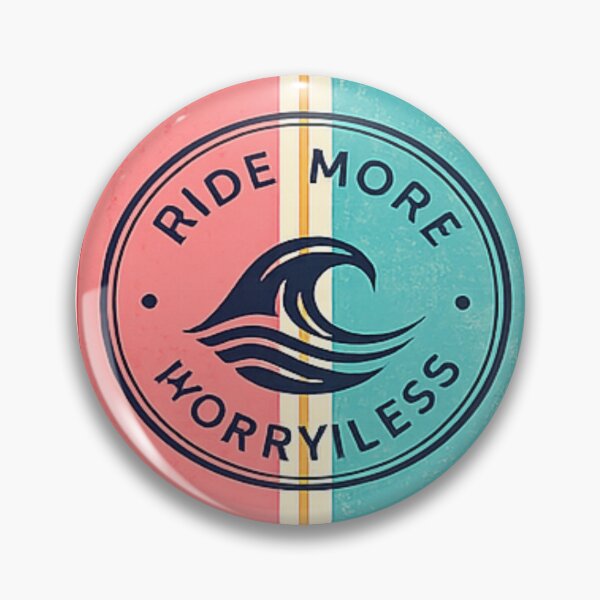 Item preview, Retro Surfboard Ride More Worry Less Sticker designed and sold by TheSlowShore.