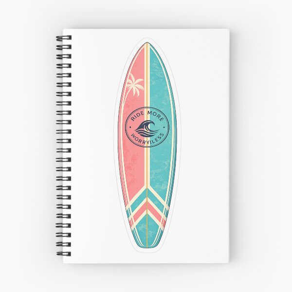 Item preview, Retro Surfboard Ride More Worry Less Sticker designed and sold by TheSlowShore.