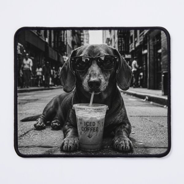 Item preview, Dachshund Drinking Iced Milk Coffee Dog Lover designed and sold by Kladhadredo.