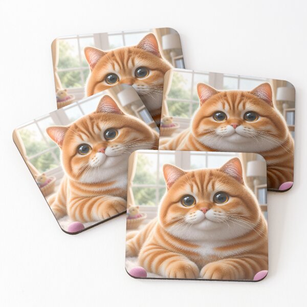 Item preview, Chubby Big Eyed Ginger Cat designed and sold by TinCatOutPost.