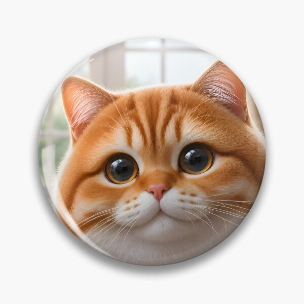 Item preview, Chubby Big Eyed Ginger Cat designed and sold by TinCatOutPost.