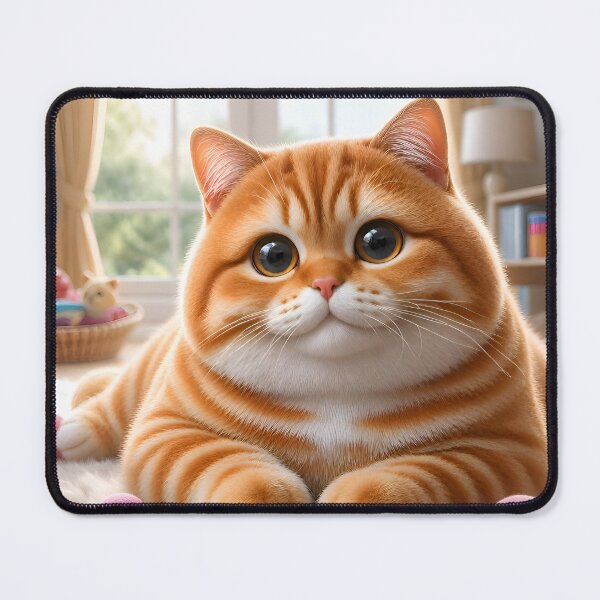 Item preview, Chubby Big Eyed Ginger Cat designed and sold by TinCatOutPost.