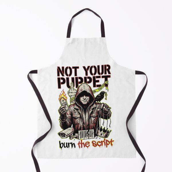 Item preview, Not Your Puppet – Burn the Script | Dark Street Art Rebellion Graphic designed and sold by inkstablestudio.