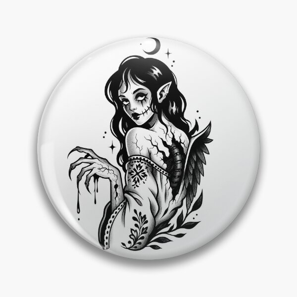 Item preview, Strzyga Night Demon – Dark Slavic Tattoo designed and sold by feedmykraken.
