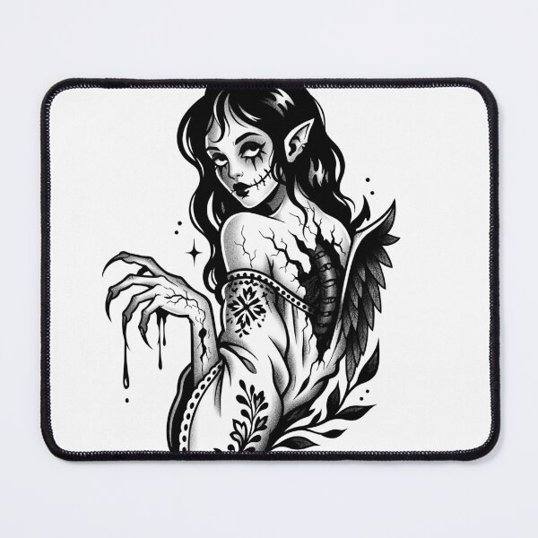 Item preview, Strzyga Night Demon – Dark Slavic Tattoo designed and sold by feedmykraken.