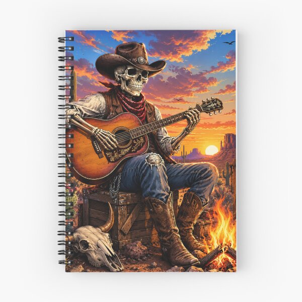 Item preview, Skeleton Cowboy Playing Guitar by Campfire designed and sold by LovePrintArt.