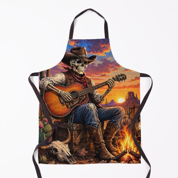 Item preview, Skeleton Cowboy Playing Guitar by Campfire designed and sold by LovePrintArt.