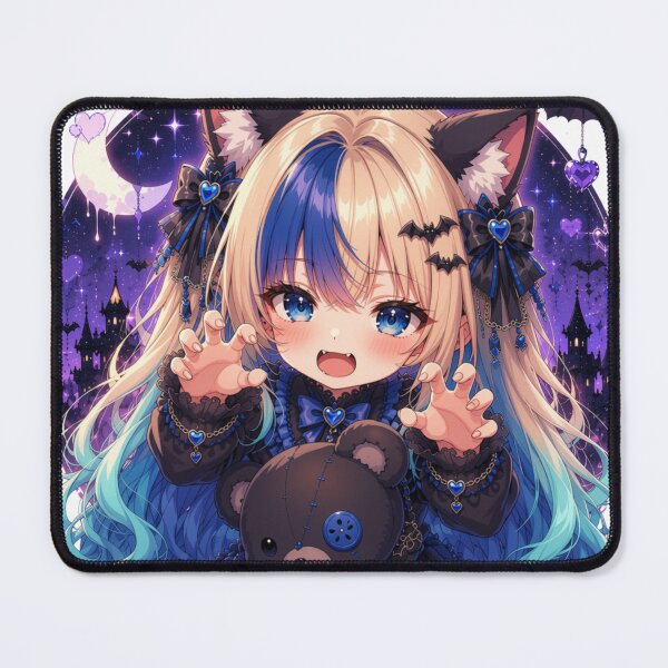 Item preview, Rawr! – Cute Gothic Neko Girl Aelyra Dark Teddy Bear designed and sold by Revyra Design .