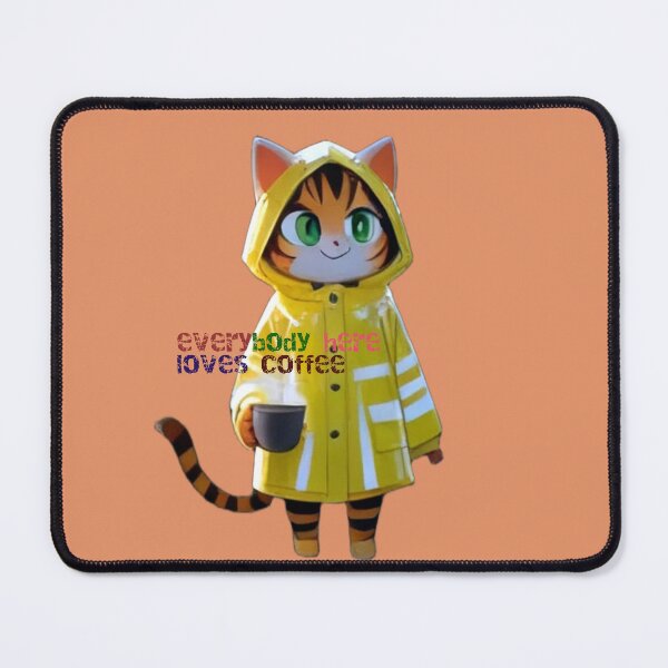 Item preview, Cozy Rainy Day Coffee Cat Illustration designed and sold by BLUESKY11a.