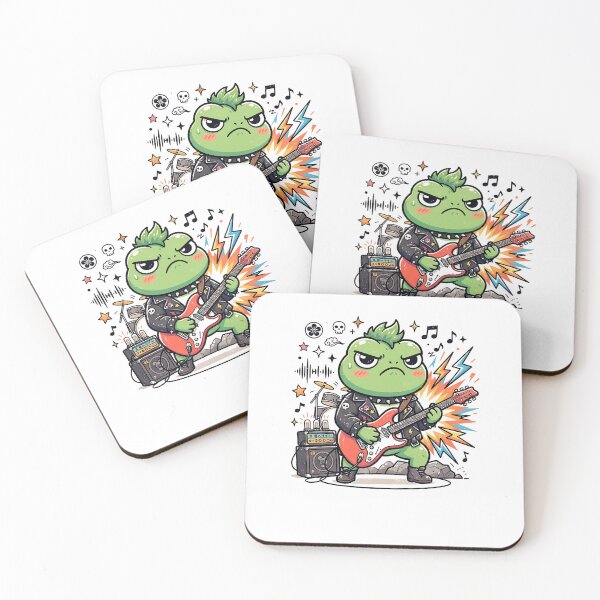 Item preview, Rockin' Frog Guitarist Funny Punk Art designed and sold by NovaCraft30.