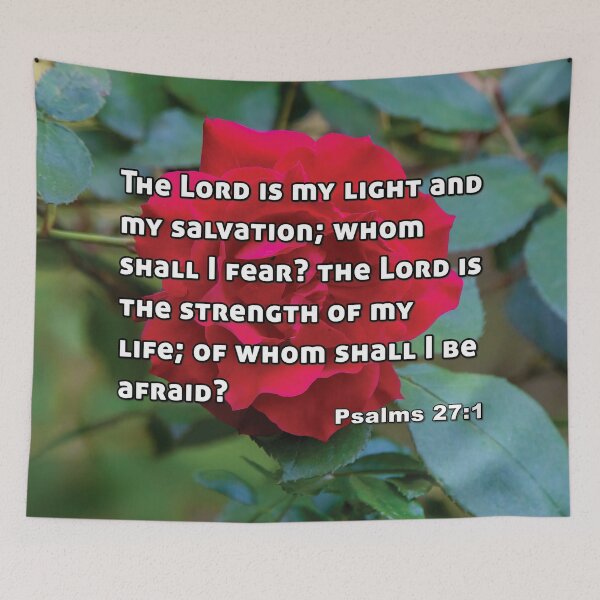 Item preview, Psalms 27 1 The Lord Is My Light - Red Rose Photograph designed and sold by InsprtnlArtbyDP.