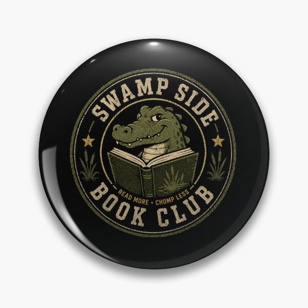 Item preview, Alligator Reading Swamp Side Book Club Vintage Reader Design designed and sold by AMICO77.