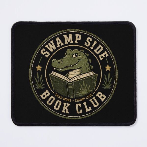 Item preview, Alligator Reading Swamp Side Book Club Vintage Reader Design designed and sold by AMICO77.
