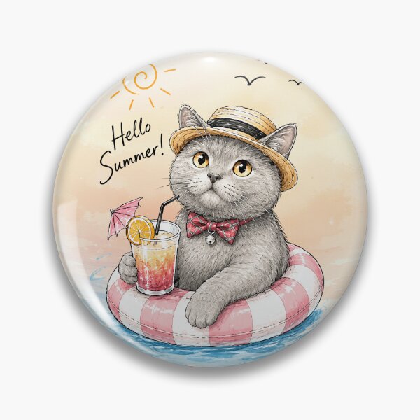 Item preview, Hello Summer Cat – Cute Pool Float Vacation Kitty Party designed and sold by lematworks.