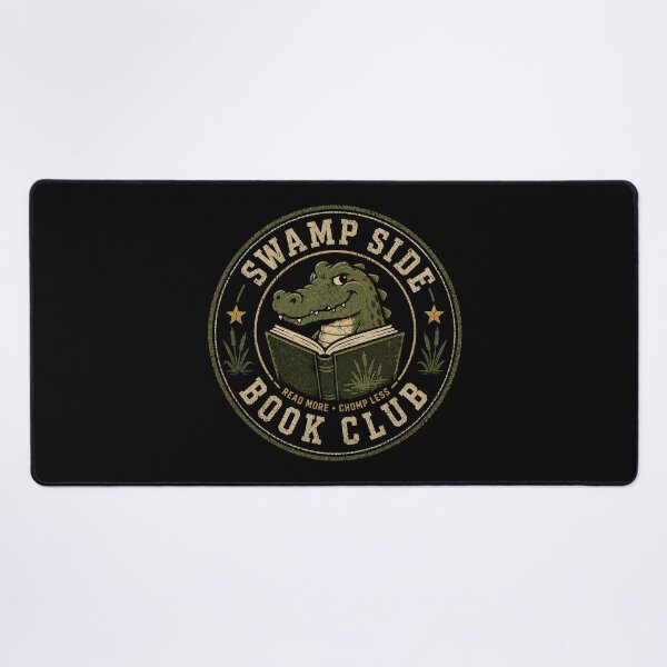 Item preview, Alligator Reading Swamp Side Book Club Vintage Reader Design designed and sold by AMICO77.