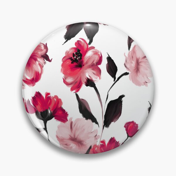 Item preview, Pink and Red Floral Pattern on White Background designed and sold by behappyandrelax.