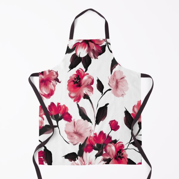 Item preview, Pink and Red Floral Pattern on White Background designed and sold by behappyandrelax.