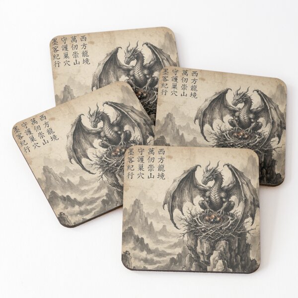 Item preview, The Dragon’s Peak Nest Sumi-e Ink Wash designed and sold by DuckOddity.
