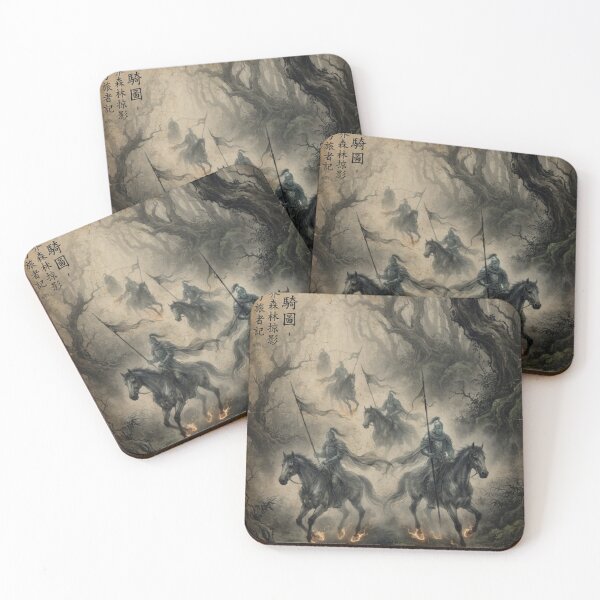 Item preview, The Spectral Cavalry in the Mist Sumi-e Ink Wash designed and sold by DuckOddity.