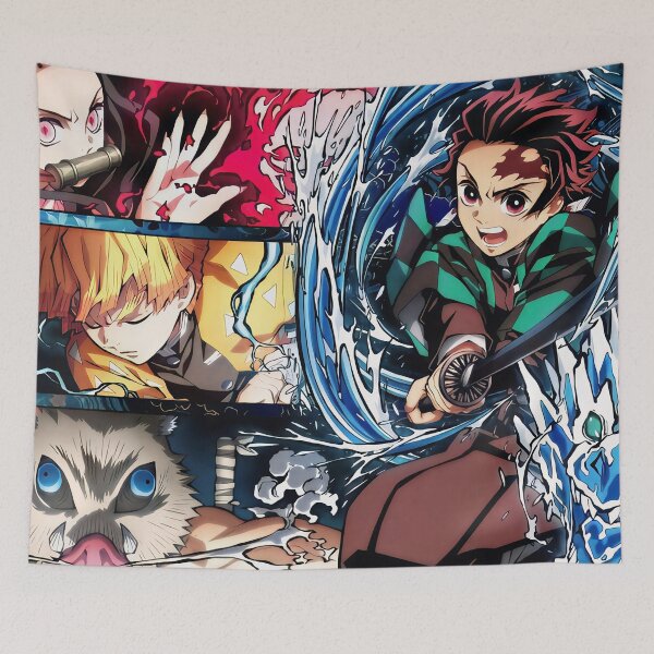 Aperçu de l'œuvre Collage de personnages de Demon Slayer Kimetsu no Yaiba créée et vendue par PosterFuel.