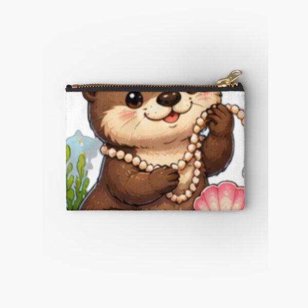 Item preview, Cute Otter with Pearl Necklace designed and sold by DailyDoodlesBySumbul.