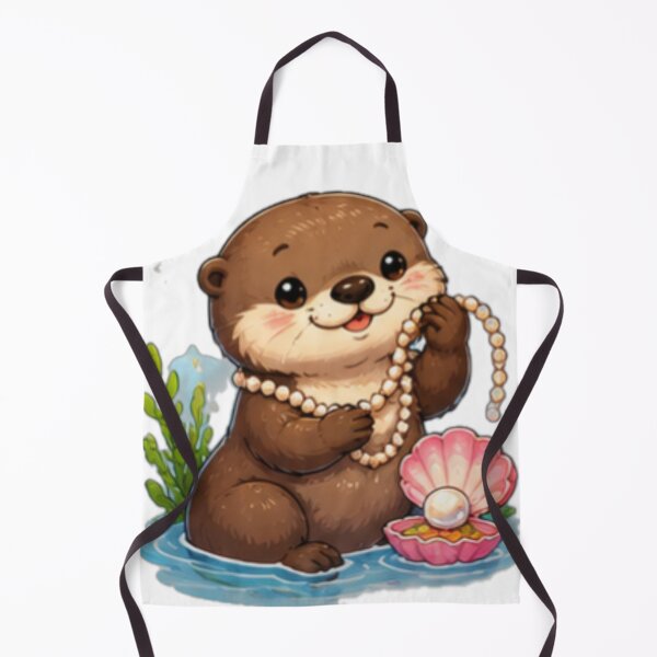 Item preview, Cute Otter with Pearl Necklace designed and sold by DailyDoodlesBySumbul.