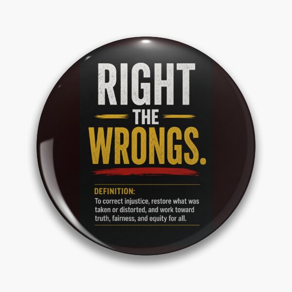 Item preview, Right the Wrongs | Justice, Truth & Accountability Statement Typography designed and sold by passiveink.