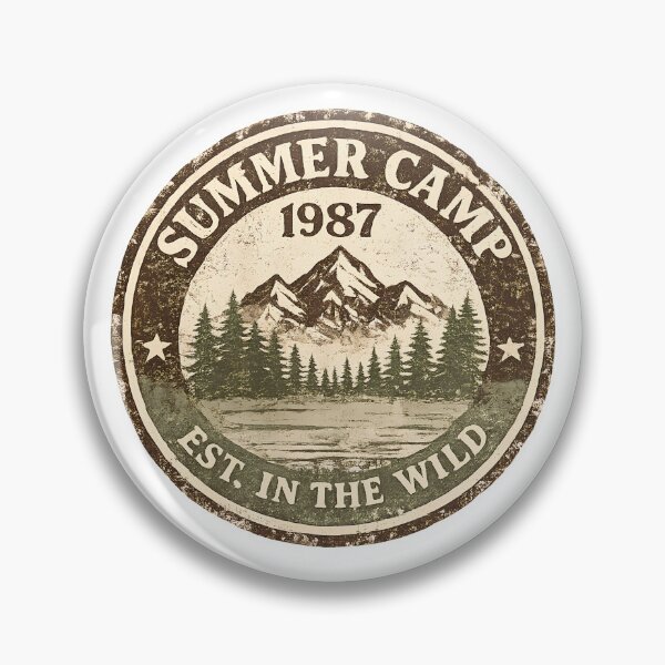 Item preview, Vintage Summer Camp 1987 Camping Adventure Badge designed and sold by Orivana.