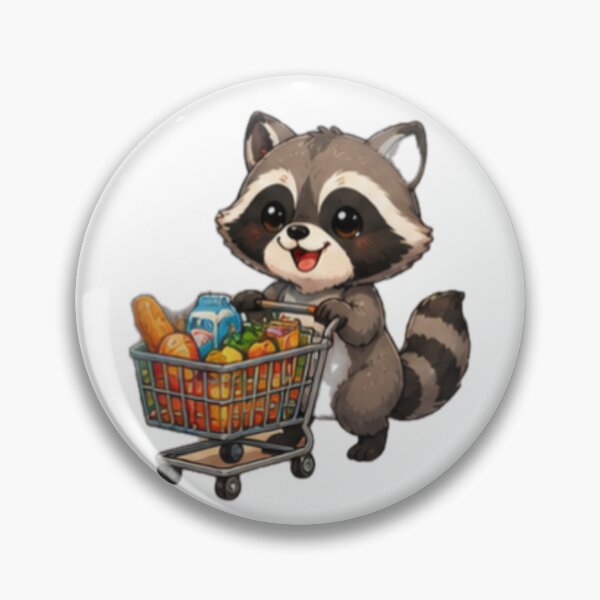 Item preview, Cute Raccoon Grocery Shopping designed and sold by DailyDoodlesBySumbul.