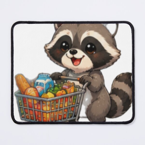 Item preview, Cute Raccoon Grocery Shopping designed and sold by DailyDoodlesBySumbul.