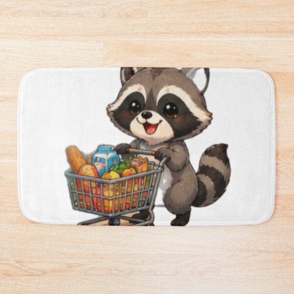 Item preview, Cute Raccoon Grocery Shopping designed and sold by DailyDoodlesBySumbul.