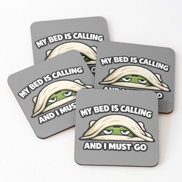 Item preview, Funny Frog My Bed Is Calling Sticker | Sleep Lover Meme Gift designed and sold by Moss & Mellow.