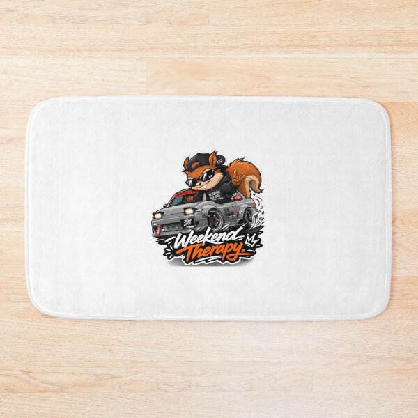 Item preview, Weekend Therapy Squirrel – Burnout Car Cartoon Mascot Sticker designed and sold by Aesthicer.