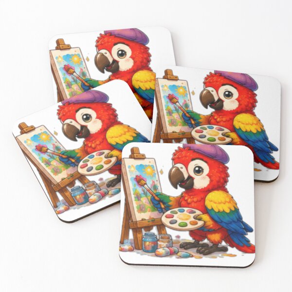 Item preview, Cute Parrot Painter designed and sold by DailyDoodlesBySumbul.