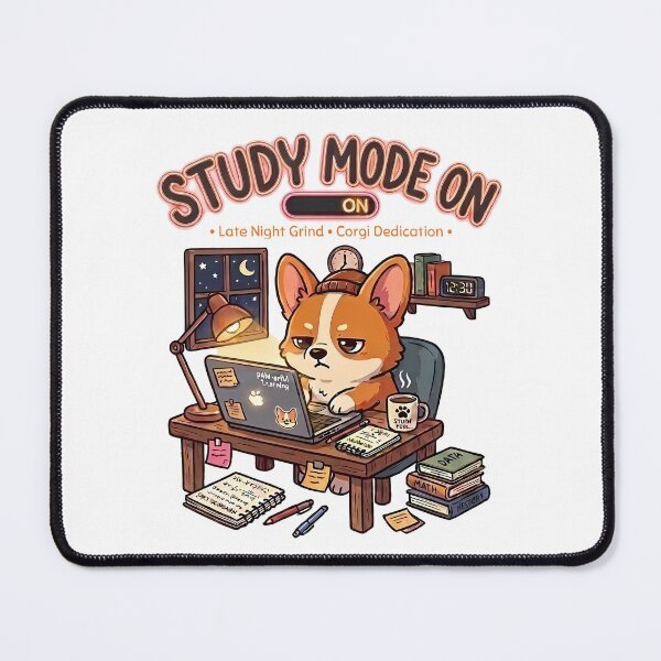 Item preview, Funny Corgi Study Mode On Shirt, Late Night Grind Corgi Dedication Tee, Corgi Student Gift for College and Dog Lovers designed and sold by Wearable Canvas...