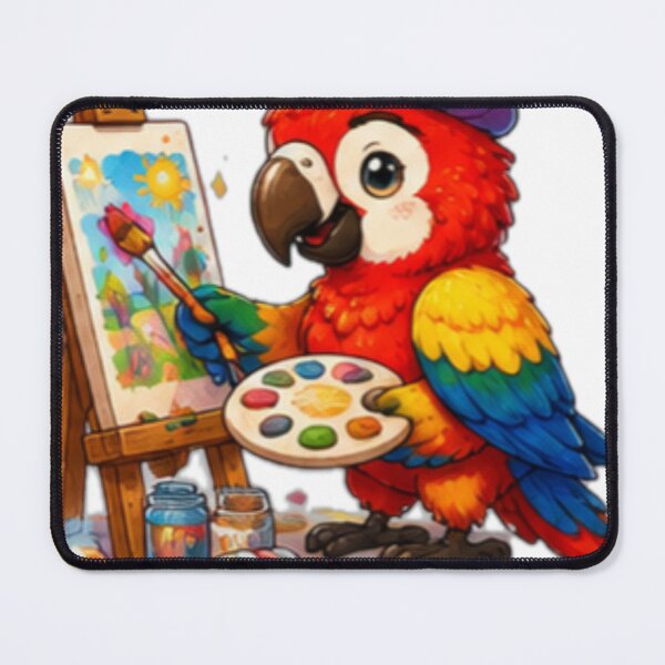 Item preview, Cute Parrot Painter designed and sold by DailyDoodlesBySumbul.